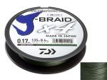 Pletená šňůra Daiwa J-Braid 4 zelená 135m 0,10mm